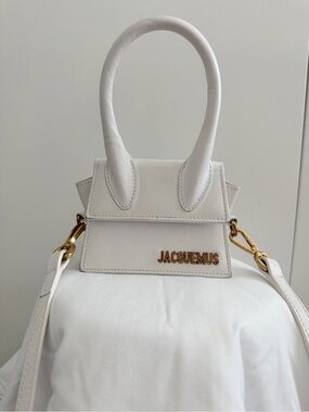 Jacquemus Cream Le Chiquito Mini Tote with Gold Hardware